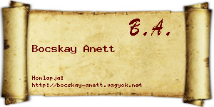 Bocskay Anett névjegykártya